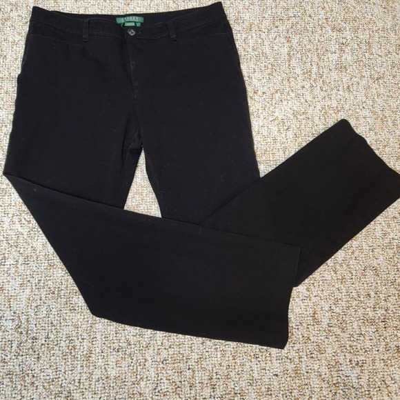 Lauren Ralph Lauren Pants - Lauren Ralph Lauren Adelle Black Bootcut Pants Women Size 10 Cotton Blend